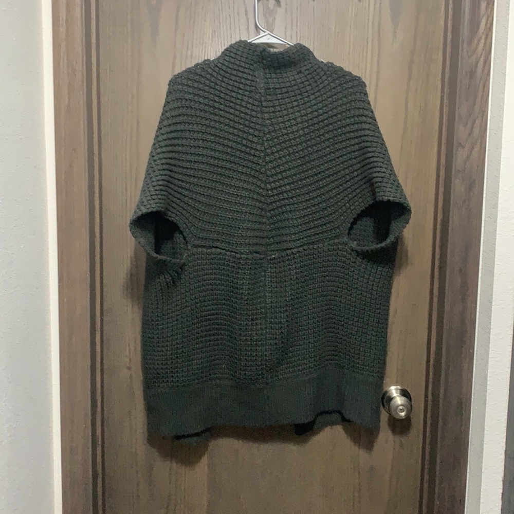 FORENZA Open Front Short Sleeve Lagenlook Drape Acrylic Knit Cardigan Sweater - Picture 3 of 3
